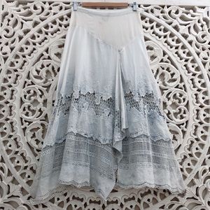 ARATTA 100% Cotton Dreamy Floral Eyelet Skirt